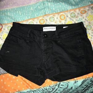 Black jean shorts